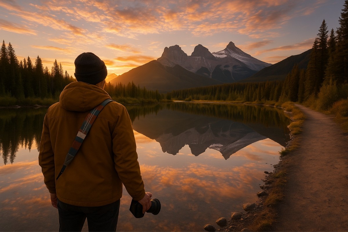 Three Sisters Viewpoint – Canmore (Bow River West Side Trail) 